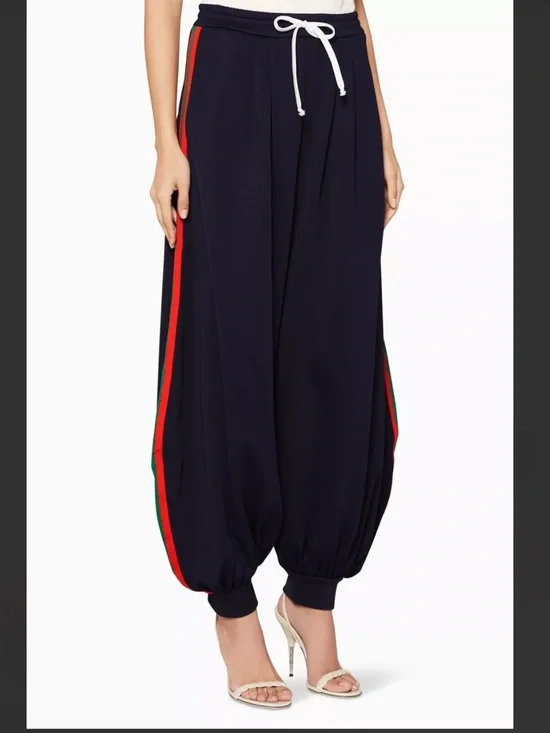 Gucci Navy Web Stripe Harem Joggers Size M - Picture 2 of 7